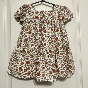 Carter's Floral Print Corduroy Dress with Puff Sleeves